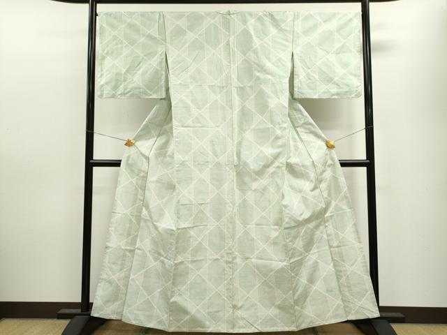 平和屋着物▽上質な紬　単衣　吉祥文　正絹　逸品　CAAV9417ze