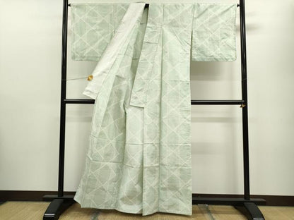 平和屋着物▽上質な紬　単衣　吉祥文　正絹　逸品　CAAV9417ze
