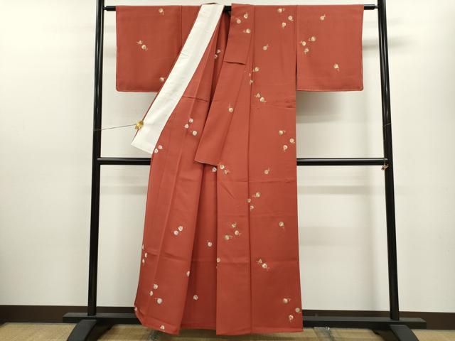 平和屋着物▽上質な小紋 単衣 鈴 金彩 正絹 逸品 CAAV9418ze