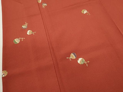 平和屋着物▽上質な小紋 単衣 鈴 金彩 正絹 逸品 CAAV9418ze