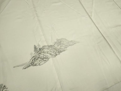 平和屋着物▽訪問着 単衣 刺繍 手描き 風景文 正絹 逸品 CAAV9421ze