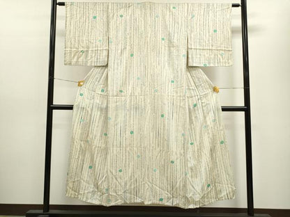 平和屋着物▽上質な小紋 単衣 舞花文 金彩 正絹 逸品 CAAV9422ze
