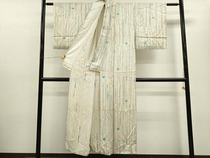 平和屋着物▽上質な小紋 単衣 舞花文 金彩 正絹 逸品 CAAV9422ze