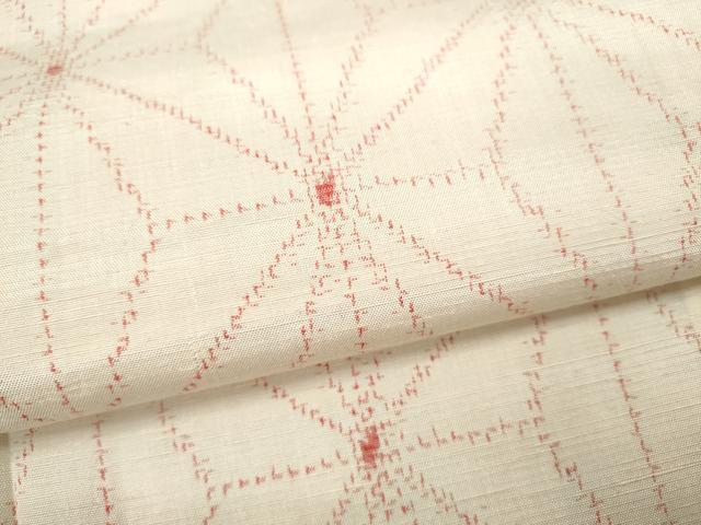 平和屋着物▽上質な紬 単衣 麻の葉文様 正絹 逸品 CAAV9424ze