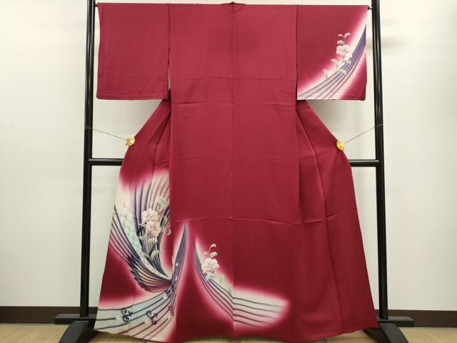 平和屋着物▽訪問着 単衣 孔雀枝花文 暈し染め 銀彩 正絹 逸品 CAAV9427ze