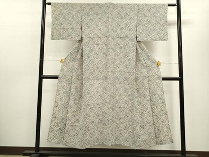 平和屋着物▽上質な小紋 単衣 枝梅文 正絹 逸品 CAAV9429ze