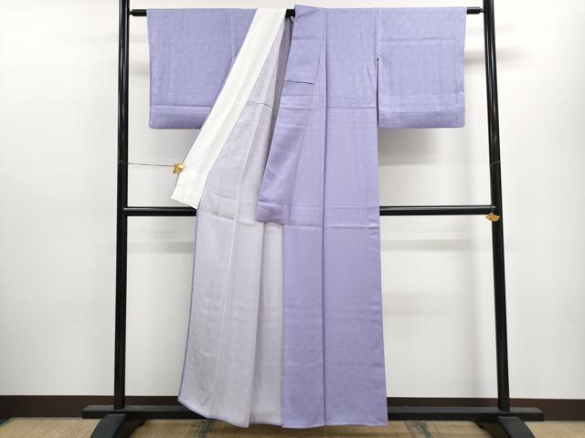 平和屋着物▽上質な色無地 単衣 舞蝶地紋 半色 正絹 逸品 CAAV9433ze