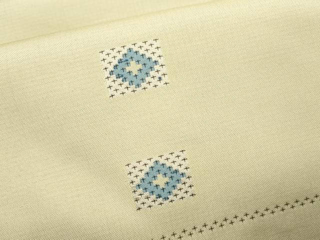 平和屋着物▽上質な紬　単衣　十字絣吉祥文　正絹　逸品　CAAV9439ze