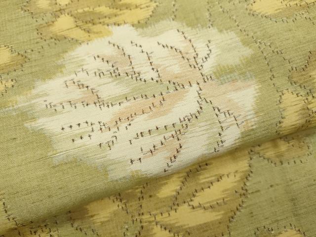 平和屋着物▽上質な紬　単衣　舞葉文　正絹　逸品　CAAV9443ze