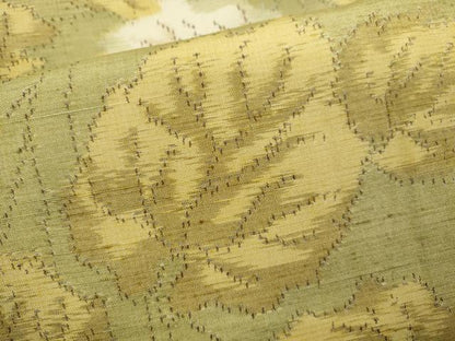平和屋着物▽上質な紬　単衣　舞葉文　正絹　逸品　CAAV9443ze