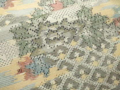 平和屋着物▽上質な紬 単衣 籬草花文 正絹 逸品 CAAV9446ze