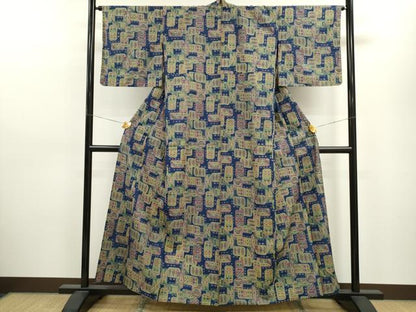 平和屋着物▽大島紬　単衣　吉祥文　正絹　逸品　CAAV9448ze