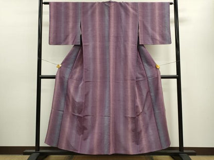 平和屋着物▽上質な紬　単衣　霞文　正絹　逸品　CAAV9450ze