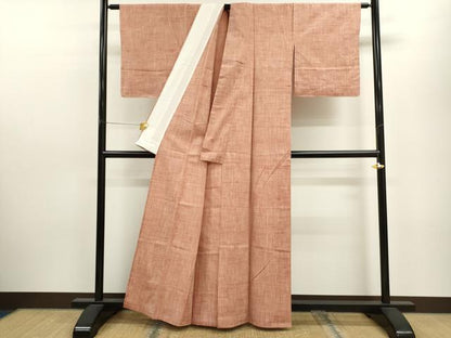 平和屋着物▽上質な紬　単衣　霞文　正絹　逸品　CAAV9451ze