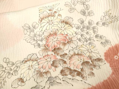 平和屋着物▽訪問着 単衣 手描き 絞り 風景草花文 正絹 逸品 CAAV9453ze