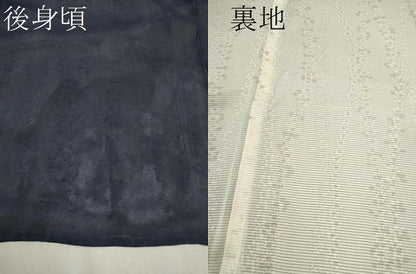 平和屋着物▽上質な小紋　単衣　無双　紗袷　紗×絽　草花文　正絹　逸品　CAAV9456ze