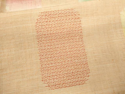 平和屋着物▽本場結城紬織 単衣 80亀甲 霞吉祥文 証紙付き 正絹 逸品 CAAV9457ze