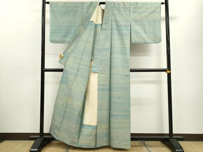 平和屋着物▽上質な紬　単衣　霞文　正絹　逸品　CAAV9459ze