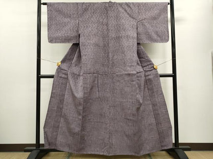 平和屋着物▽上質な紬 単衣 霞文 正絹 逸品 CAAV9460ze