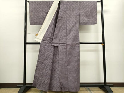 平和屋着物▽上質な紬 単衣 霞文 正絹 逸品 CAAV9460ze