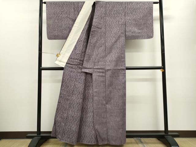 平和屋着物▽上質な紬 単衣 霞文 正絹 逸品 CAAV9460ze