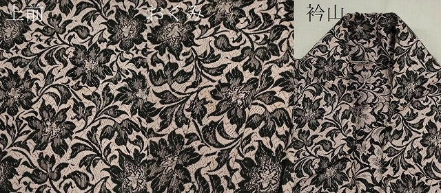 平和屋着物▽上質な小紋　単衣　風通織　草花文　銀糸　正絹　逸品　CAAV9463ze 平和屋着物▽上質な小紋 単衣 格子 正絹 逸品 CABF3093zeの通販 by