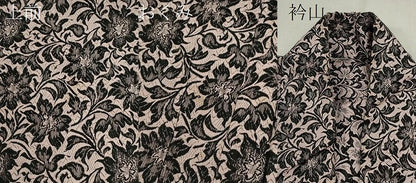 平和屋着物▽上質な小紋 単衣 風通織 草花文 銀糸 正絹 逸品 CAAV9463ze