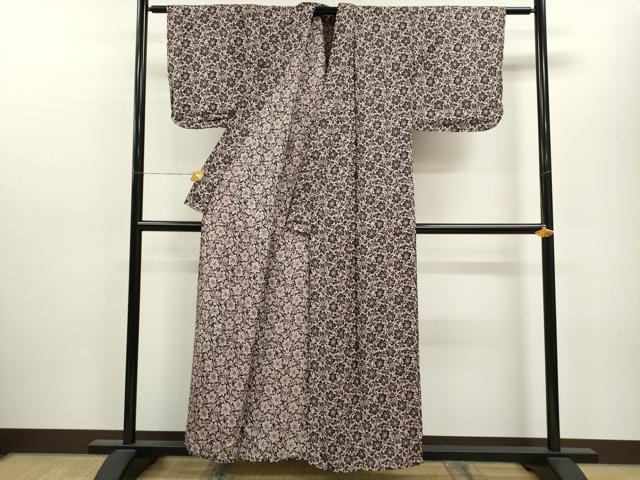 平和屋着物▽上質な小紋　単衣　草花文　正絹　逸品　DAAQ7522du 平和屋着物□上質な小紋 霞花文 正絹 逸品 AABI3949sxの通販 by 平和屋