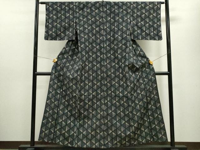 平和屋着物▽上質な紬 単衣 吉祥文 正絹 逸品 CAAV9468ze