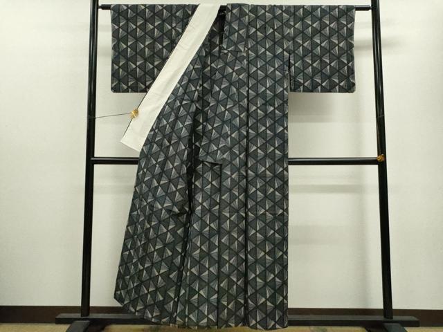 平和屋着物▽上質な紬 単衣 吉祥文 正絹 逸品 CAAV9468ze