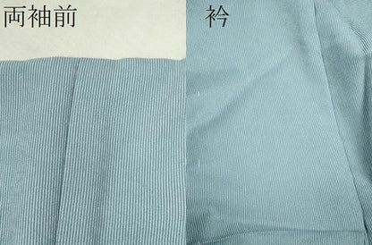 平和屋着物▽江戸小紋　単衣　万筋　浅縹色×白色　正絹　逸品　CAAV9472ze