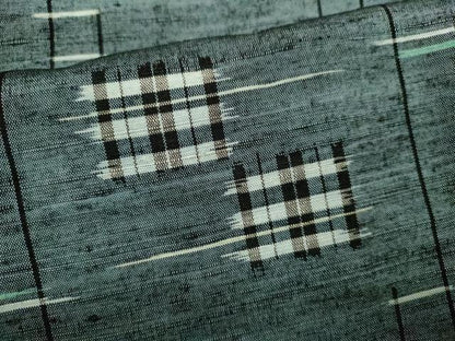 平和屋着物▽上質な紬 単衣 琉球絣文様 正絹 逸品 CAAV9474ze