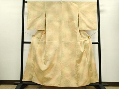 平和屋着物▽上質な紬 単衣 霞文 正絹 逸品 CAAV9475ze