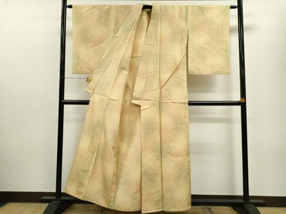 平和屋着物▽上質な紬 単衣 霞文 正絹 逸品 CAAV9475ze