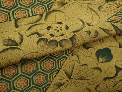 平和屋着物▽上質な小紋　単衣　辻が花　切嵌吉祥文　正絹　逸品　CAAV9477ze