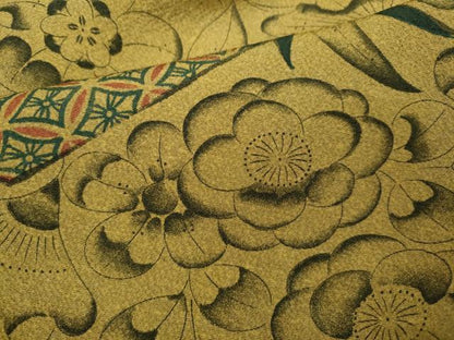 平和屋着物▽上質な小紋　単衣　辻が花　切嵌吉祥文　正絹　逸品　CAAV9477ze