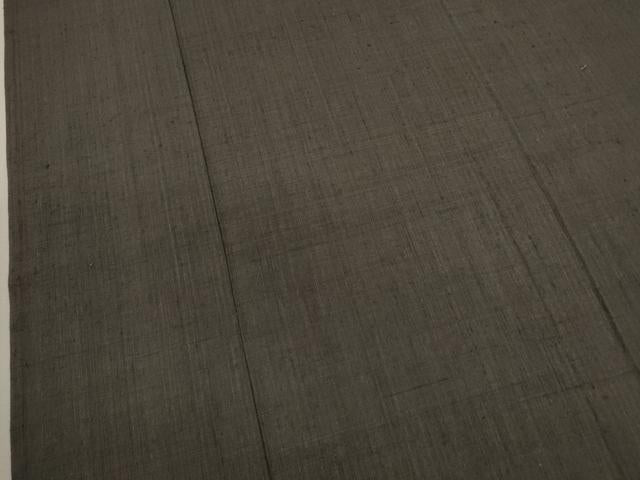 平和屋着物▽結城紬　単衣　藍海松茶色　反端付き　正絹　逸品　CAAV9478ze