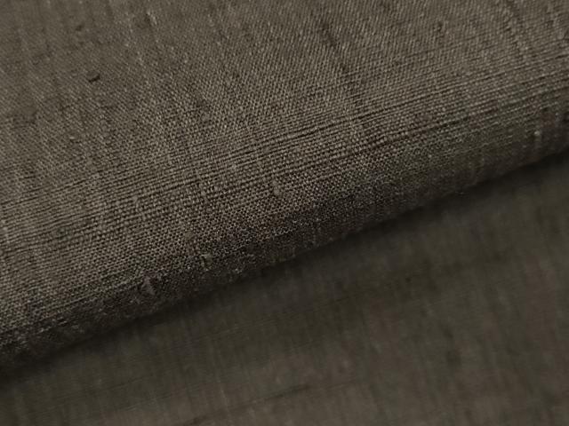 平和屋着物▽結城紬　単衣　藍海松茶色　反端付き　正絹　逸品　CAAV9478ze