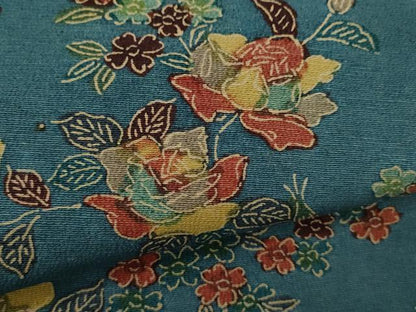 平和屋着物▽上質な小紋 単衣 型染め 枝花文 正絹 逸品 CAAV9480ze