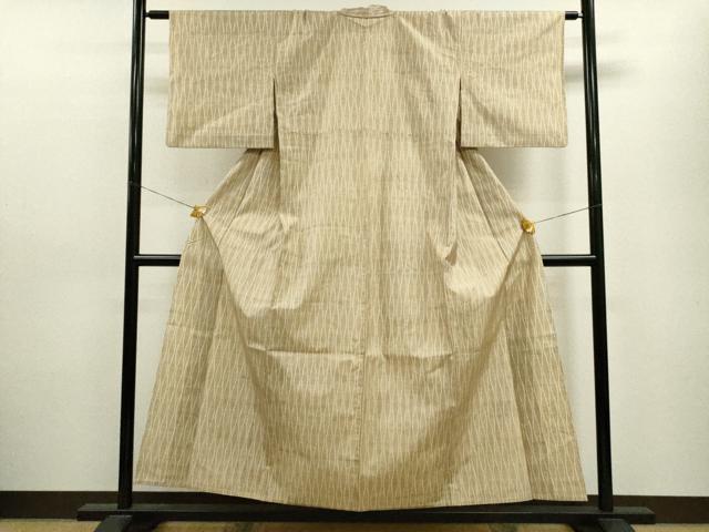 平和屋着物▽上質な紬　単衣　縦枠文　正絹　逸品　CAAV9485ze
