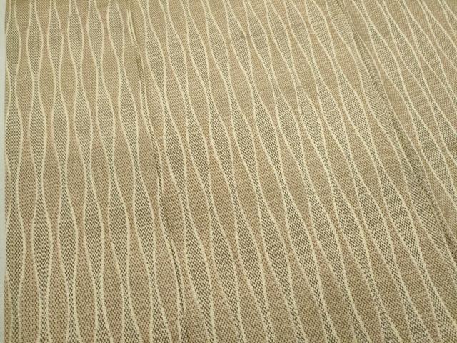 平和屋着物▽上質な紬　単衣　縦枠文　正絹　逸品　CAAV9485ze