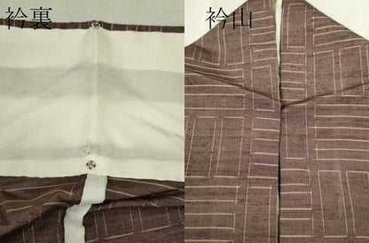平和屋着物▽上質な紬 単衣 幾何学文様 正絹 逸品 CAAV9487ze