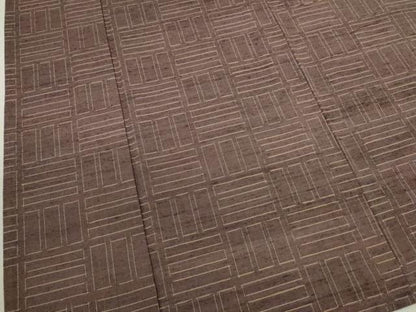 平和屋着物▽上質な紬 単衣 幾何学文様 正絹 逸品 CAAV9487ze