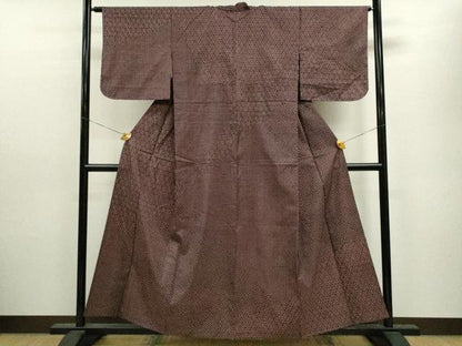 平和屋着物▽訪問着 単衣 紬地 切嵌吉祥文 正絹 逸品 CAAV9489ze