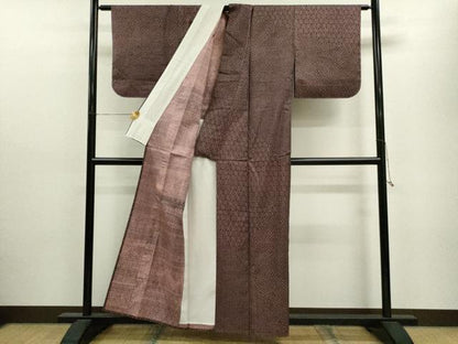 平和屋着物▽訪問着 単衣 紬地 切嵌吉祥文 正絹 逸品 CAAV9489ze