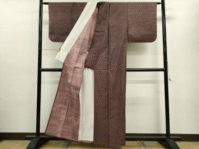 平和屋着物▽訪問着 単衣 紬地 切嵌吉祥文 正絹 逸品 CAAV9489ze