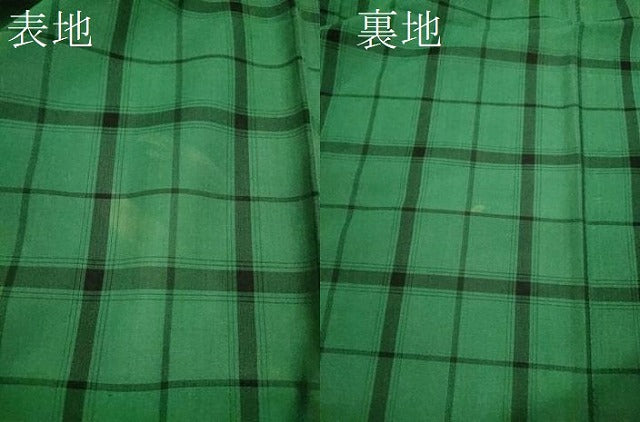 平和屋着物▽道中着　スリーシーズン　春夏秋　塵除け　ロングコート　格子柄　正絹　逸品　CAAV9490ze