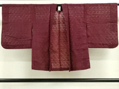 平和屋着物▽羽織 スリーシーズン 春夏秋 塵除け 総レース 花尽し 葡萄茶色 CAAV9491ze