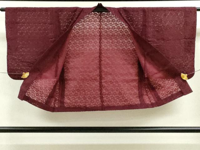 平和屋着物▽羽織 スリーシーズン 春夏秋 塵除け 総レース 花尽し 葡萄茶色 CAAV9491ze