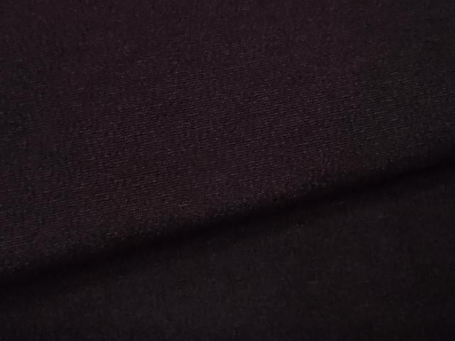 平和屋着物▽上質な色無地　単衣　御召縮緬　紫黒色　正絹　逸品　CAAV9492ze